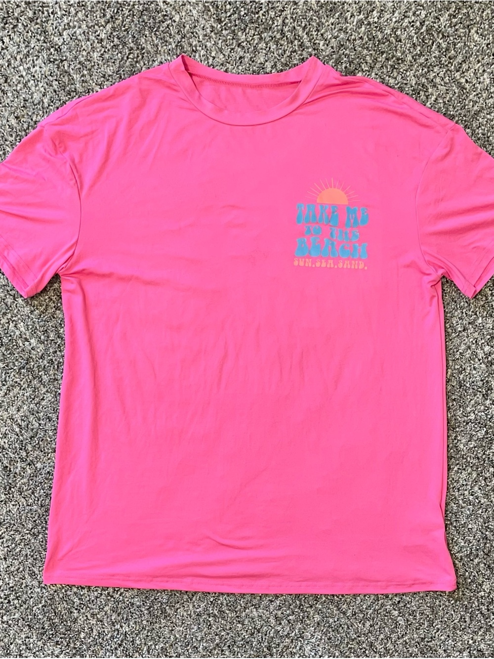 SHEIN Pink Short Sleeve Tee with Blue & Yellow Graphic Size Womens 1X